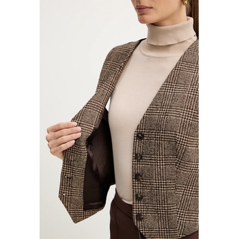 Luisa Spagnoli Елек с вълна Luisa Spagnoli в кафяво с едно копче 542370 (542370)