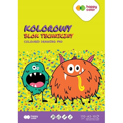 Happy Color Technický blok farebný A4 10 listov 170g