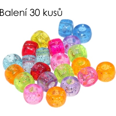 Barevné rondelky-třpytky 9x6mm, (30ks)