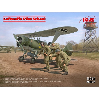 ICM 1/32 Luftwaffe Pilot School Henschel Hs-123A late with Crew