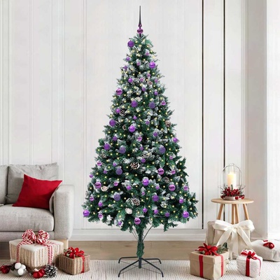 vidaXL С изкуствено коледно дърво с 300 LED светодиода Зелен 240 cm (3396288)