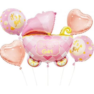 Godan BabyShower narození holčičky sada fóliových balónků