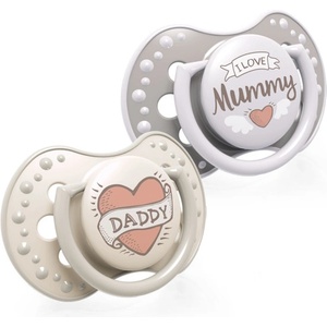 LOVI Силиконови залъгалки Lovi - I love, 0-3 m, 2 броя (22/866)