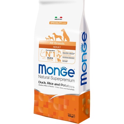 Monge Natural Superpremium All Breeds Adult Duck Rice & Potato 2 x 12 kg