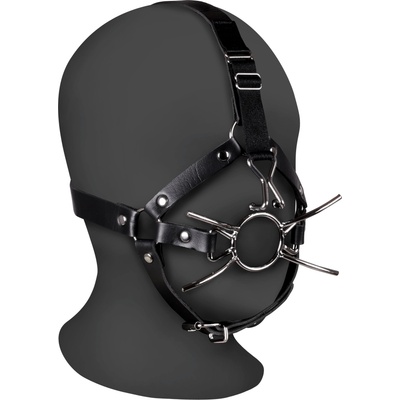 Ouch! Xtreme Head Harness with Spider Gag and Nose Hooks Black