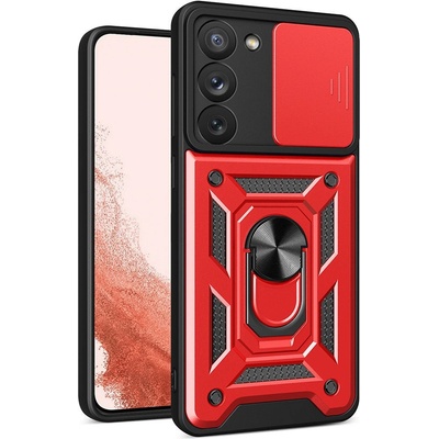 HQWear Кейс с протектор за камера HQWear Hybrid Armor Camshield за Samsung Galaxy S23 Plus, червен (9145576273074)
