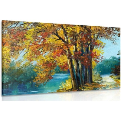Obraz malované stromy v barvách podzimu - 120x80