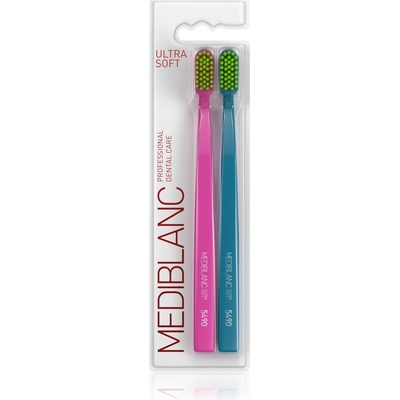 Mediblanc Zubná kefka Ultra Soft Ružová/Modrá 2 ks