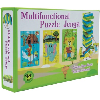 Image 1 of B-MAX Дървени кубчета тип дженга-пъзел b-max, 3 картинки (919806)