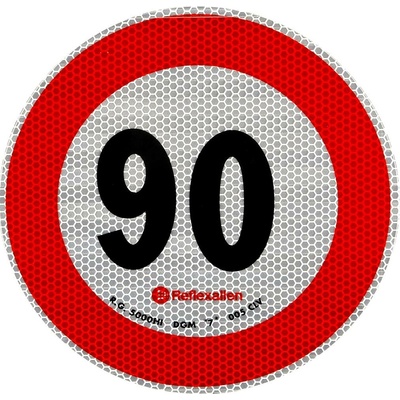 Reflexní nálepka LAMP s omezením rychlosti 90 km/h, značka B-33