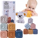 Woopie Sada gumových pyramidových bloků 2v1 Medvídek pastelové