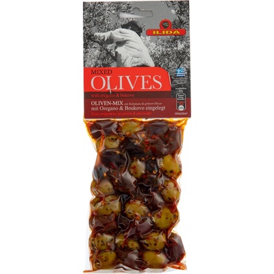 Ilida Mix zelených a černých oliv s Bukovem s peckou 150 g