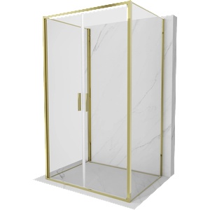 Mexen Exo-B Duo 3S душ кабина 3-стенна с врата 90 x 85 см, прозрачна, златна (814-090-085-50-00-3S)