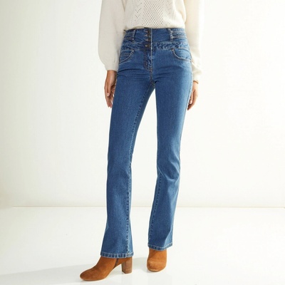 Blancheporte Bootcut džíny s vysokým pasem denim
