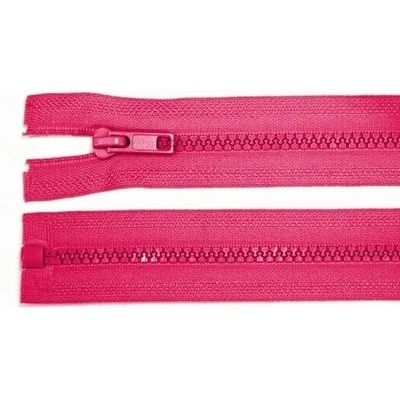 Zdrhovadlo zip kostěný 95 cm dělitelný malinová