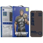 Blueo Затъмняващ-Матов Стъклен Протектор за iPhone 15, Blueo Privacy & Matte Glass, Черен (6934663740659)