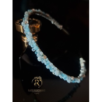 Radi handmade Диадема с тюркоазени пастелно сини кристали (948)