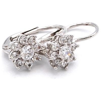 B&B Goldinvestic zlaté kytky se zirkony bílé zlato N5598-585/1000