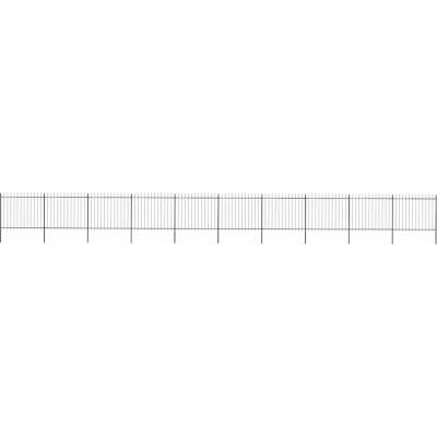 OMAXI Zahradní plot s kopím nahoře ocelový 1673 x 150 cm černý 710594