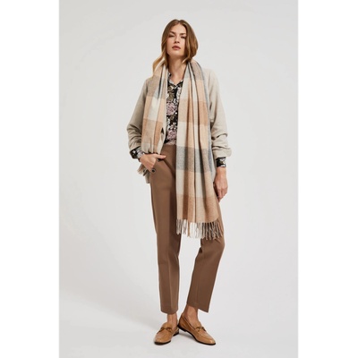 Moodo Сив и бежов кариран шал за жени Moodo Moodo | Bezhov | ЖЕНИ | UNI