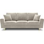 Cosmopolitan Design Бежов кадифен разтегателен диван с място за съхранение 235 cm Kyoto - Cosmopolitan Design (COS_3SF_2_A1_KYOTO1)