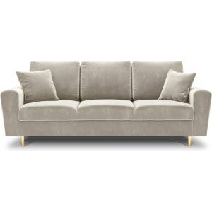 Cosmopolitan Design Бежов кадифен разтегателен диван с място за съхранение 235 cm Kyoto - Cosmopolitan Design (COS_3SF_2_A1_KYOTO1)