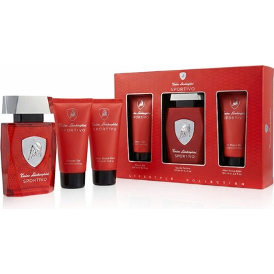 Lamborghini Sportivo EDT 125 ml + sprchový gel 100 ml + balzám po holení 100 ml dárková sada