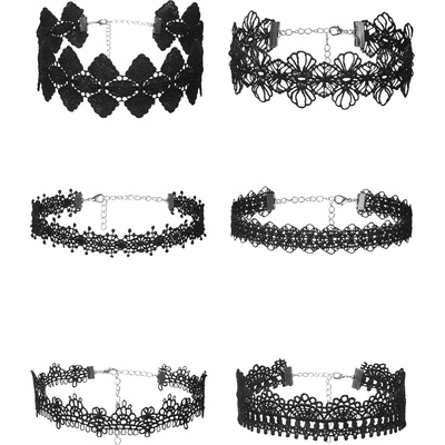 SuperLove Sexy Lace Choker Set Black 6pcs