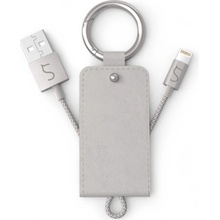 iWant PU Leather kľúčenka USB-A to Lightning strieborná