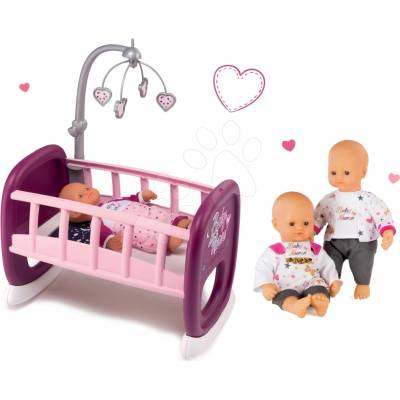 Smoby zlatá 32 cm Baby Nurse + kolébka pro panenku s peřinkou 220100-9