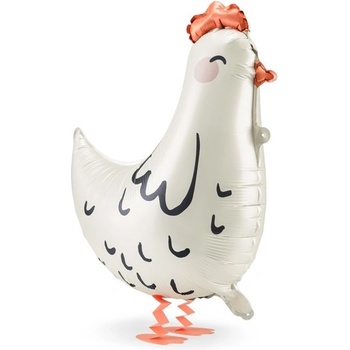 Party Deco Фолиев Балон, Сладка Кокошка, Бяла, 48х60см