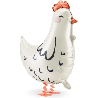 Party Deco Фолиев Балон, Сладка Кокошка, Бяла, 48х60см