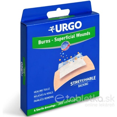 URGO Burns náplasť na popáleniny 10x 7 cm 4 ks