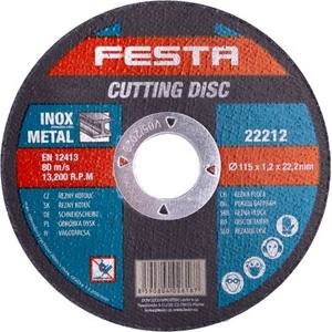 FESTA Режещ диск festa за метал и inox 115 × 1, 2 × 22, 2 мм (22212fe)