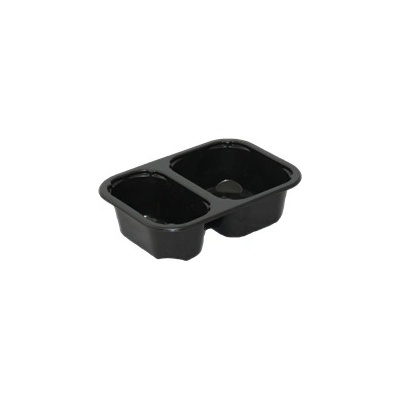 ECOFOL Plastová zatavovací miska 2D hranatá černá PP 350 ml ideal pack® kr1/528 ks