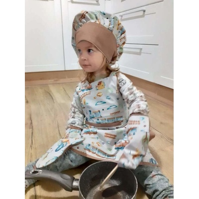 CEDR Kuchyňská sada dětská zástěrka + 2 chňapky + čepice