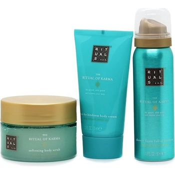 Rituals The Ritual Of Karma tělový krém 70 ml + sprchová pěna 50 ml + čisticí tělový peeling 125 g dárková sada