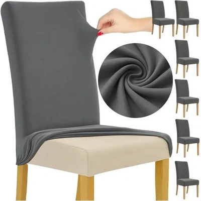 ISO TRADE Potahy na židle 6 ks - tmavěšedé – Zbozi.Blesk.cz