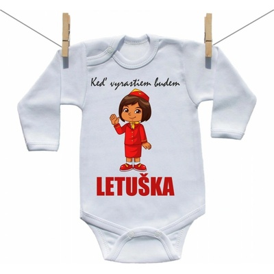 Boodyy Body s dlhým rukávom Keď vyrastiem budem letuška
