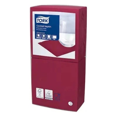 Tork bordeaux ubrousek koktejlový 2 vrstvý sklad 1/4 1 balení = 200 ubrousků 477824