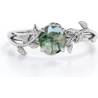 Royal Fashion stříbrný prsten Mechový achát DR11245R 6