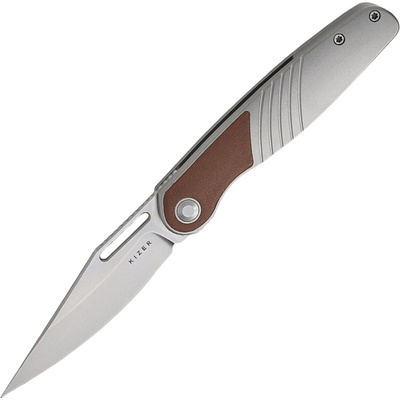 Kizer Raze S45VN,Bubble stonewashed,full grain leather & Ti Ki3720A2