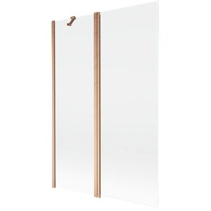 Mexen Mist параван за вана, 2-крилен, 120 x 150 cm, прозрачен, матирано медно покритие - 8A9-120-011-65-00 (8A9-120-011-65-00)