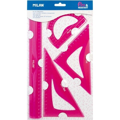 MILAN Чертожен комплект Acid Flex & Resistant, 4 части, розо (1030160019)