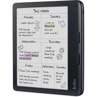 Kobo Libra Colour - Четец за е-книги, 7" цветен E-Ink, 32GB, IPX8, ComfortLight PRO - Черен