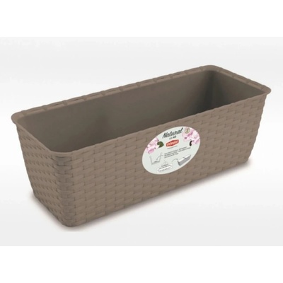 Nohel Garden Truhlík NATURAL samozavlažovací plastový šedý 50 x 18 cm