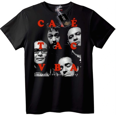 NOONEBRAND Тениска Café Tacvba А през щорите - 2XL, White