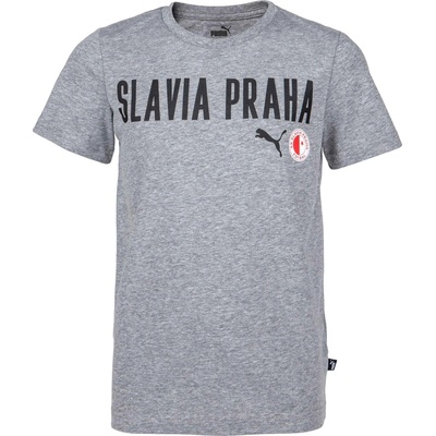 Puma Slavia Prague Graphic Tee Jr GRY sivá