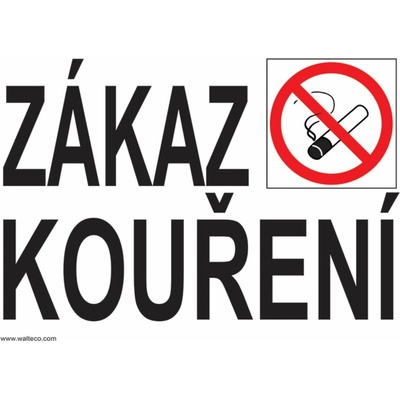 Walteco Zákaz kouření, 5 cm písmo 210x148mm, formát A5, samolepka , 20058