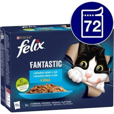 Felix Fantastic losos platesa tuniak treska v želé 72 x 85 g